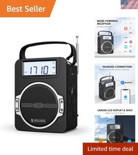 Radio Portable AM FM Digital Radios Clock Radio with Bluetooth 5 Watts Loud S...