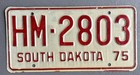 Vintage SD 75 License Plate South Dakota 1975 Lic — photo 1