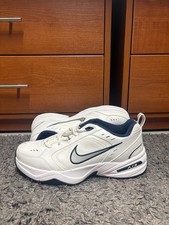 Nike Air Monarch IV White/Navy Athletic Shoes US Men s Size 11 Pre-Owned Great