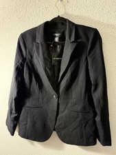 Nueva Chaqueta Blazer Liz Claiborne Para Mujer Forrada Negra Un Botón Talla 4 Nueva con Etiquetas R7C3