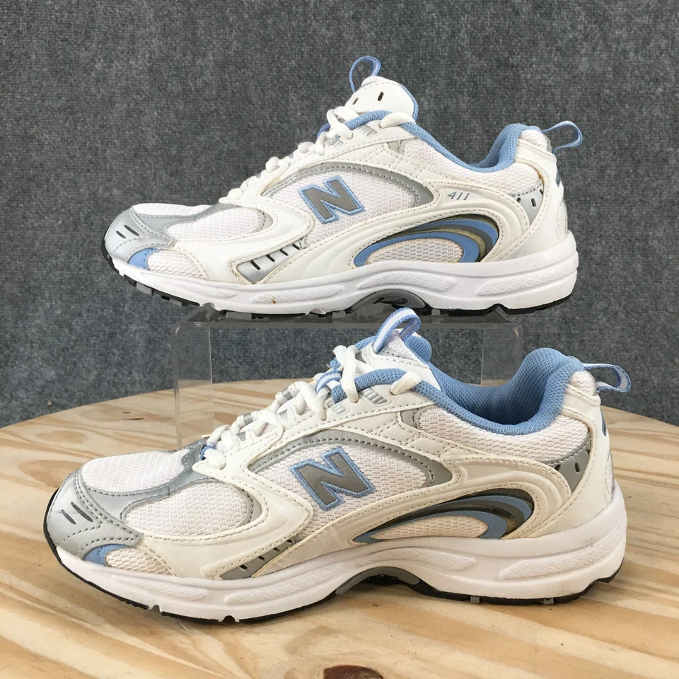 New Balance 411 Zapatos Mujer 8 B Tenis Atléticos Blanco Con Cordones Parte Superior Baja W411FF Foto 2 de 4
