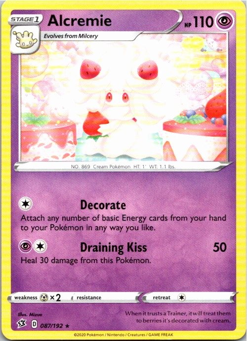 Rare Near Mint Alcremie 087/192 Rebel Clash Pokemon