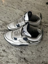 Nike Air Jordan 4 Retro GS  Midnight Navy  Blue White Gray 408452-140 4Y