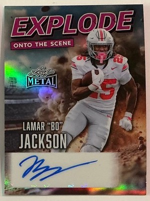 2026 Leaf Metal Lamar Bo Jackson Auto Autograph Explode Prismatic Pink #d 3/6