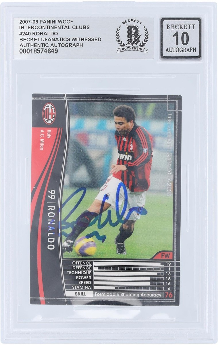 Ronaldo Milan Signed 2007-08 Panini WCCF Intercontinental Clubs