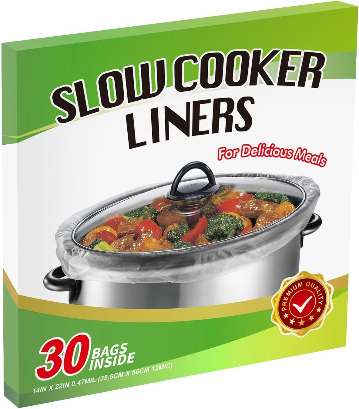 30 Counts Slow Cooker Liners and Cooking Bags Extra Large Size Cooking Bags Fit