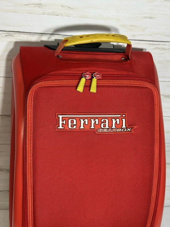 Ferrari Gearbox Carry On Travel Rolling Roller Bag Suitcase Red Yellow 23”x 12" - Image 2 of 4