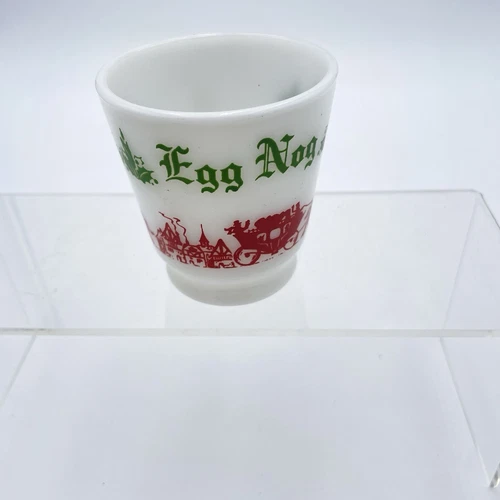 VTG 1950s Hazel Atlas Milk Glass Christmas Victorian Egg Nog Cup/Mug One