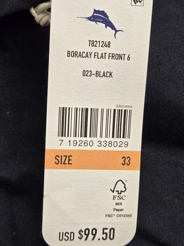 Tommy Bahama Shorts Mens 33 X 6 Boracay Black Chino Preppy Casual - Picture 7 of 7