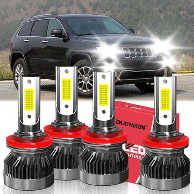 Car Front LED Headlight Bulb High&Low Beam Kit For Jeep Grand Cherokee 2018-2021