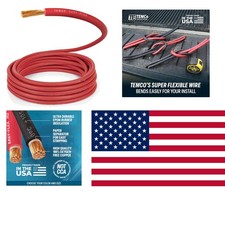 Durable 6 AWG Red Welding Cable - 5 Ft Copper Wire for Solar & RV Applications