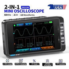 2-in-1 3.5" FNIRSI DS215H Handheld Oscilloscope 50MHz 2-Channel + P6100 Probe*2