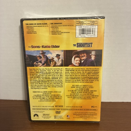 The Sons of Katie Elder/The Shootist (DVD, 2007, Widescreen) Sealed John Wayne - Picture 2 of 5