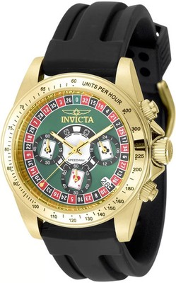Invicta Men's 39.5mm Speedway Roulette Casino Chronograph Quartz Gold Tone Watch