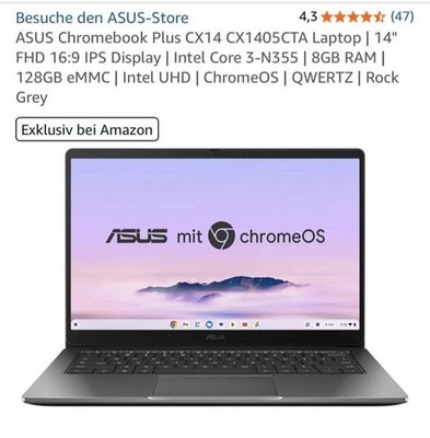 ASUS Chromebook Plus CX14 CX1405CTA Laptop | 14'' FHD 16:9 IPS Display neu ovp