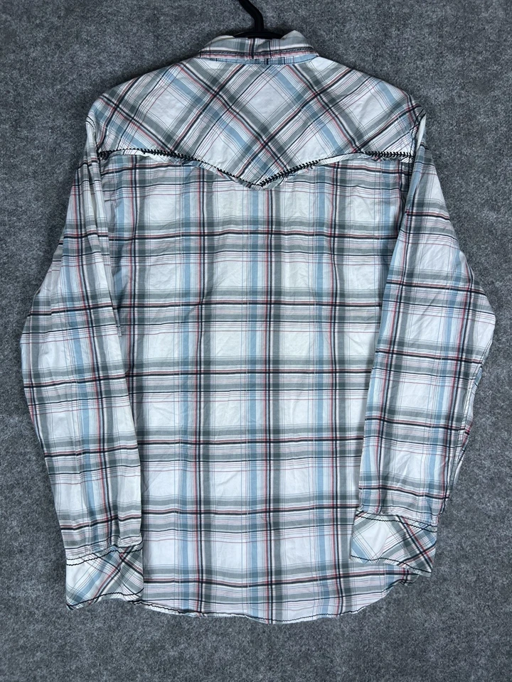 Camisa de franela BKE vintage para hombre 2XL calce ajustado manga larga con botones 100 % algodón Foto 2 de 4