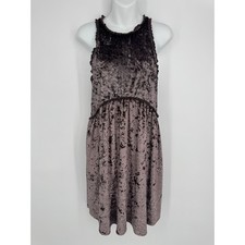POL Crushed Velvet Racerback Mini Dress Small Mauve Boho Grunge Goth Babydoll