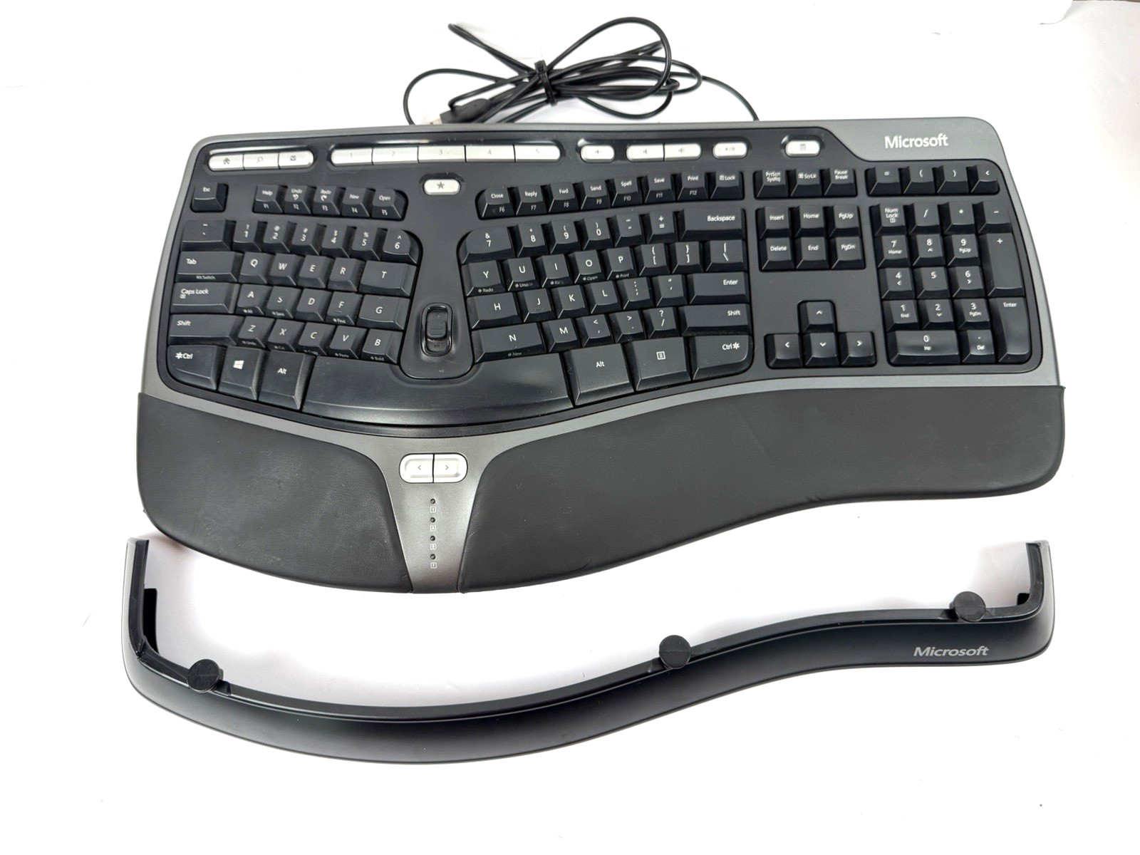 Microsoft Natural Ergonomic Keyboard 4000 V1.0 KU-0462 + Palm Lift Riser Tested
