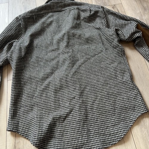 ๐ฅ Polo Ralph Lauren RARE 90s Wool Houndstooth Collar Shirt Elbow Pads USA Large - Picture 13 of 14