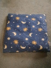 Vintage Celestial Blue Sun Moon Stars Cushion