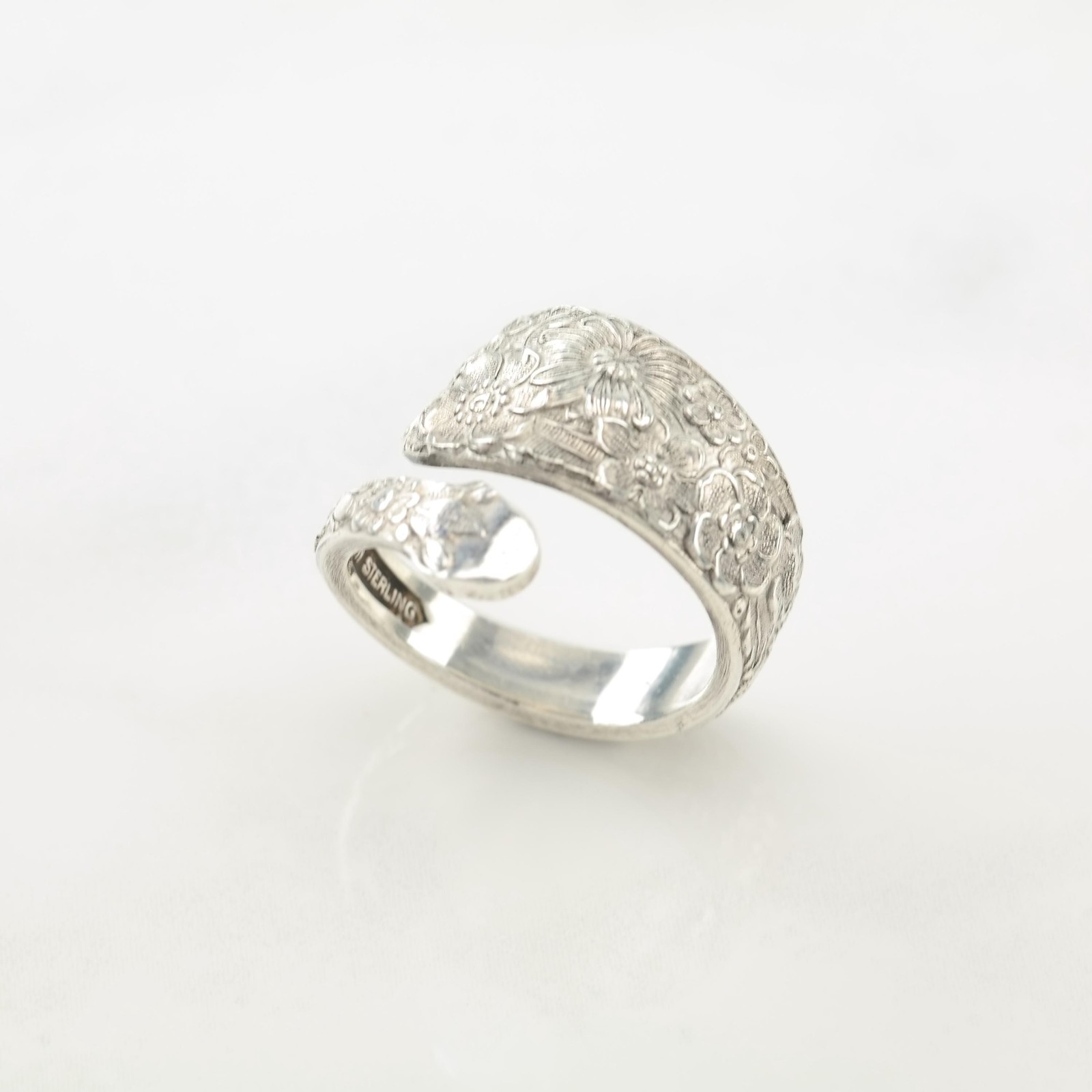 Repousse Spoon, Sterling Silver Ring Size 7 3/4 - image 3