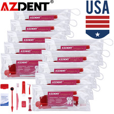 US 10X AZDENT Dental Orthodontic Brush Ties Toothbrush Brush Floss Kit Red