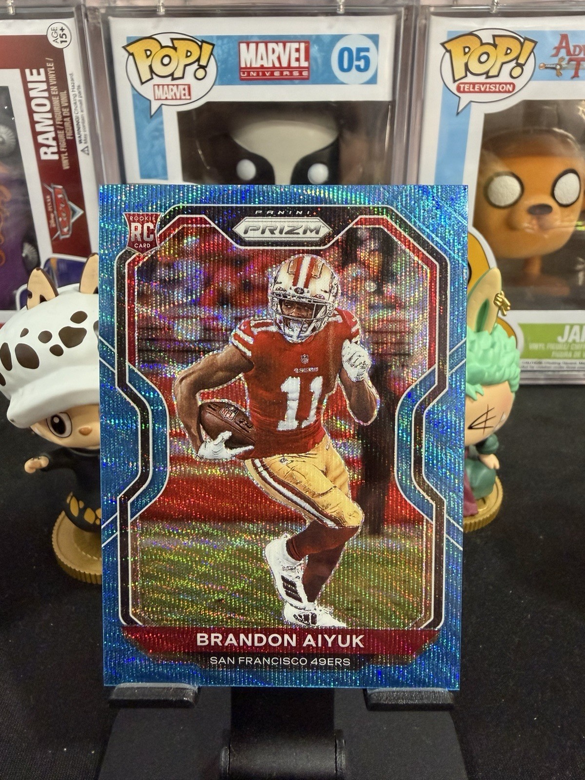 2020 Panini Prizm Blue Wave Prizm #67/199 49ers Brandon Aiyuk #301
