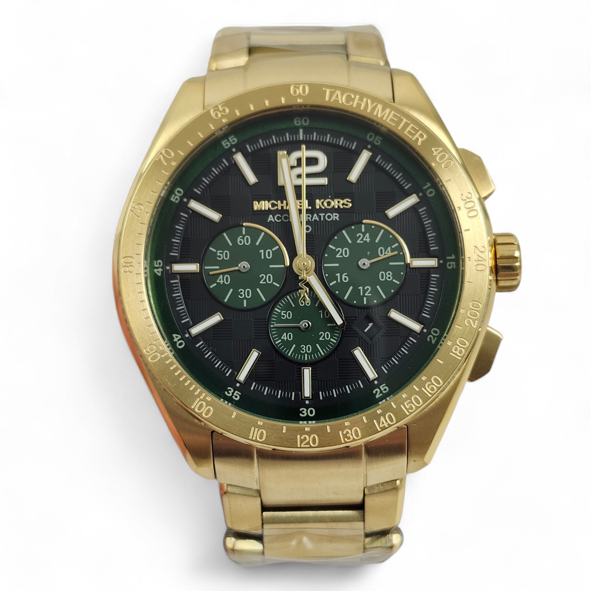 MsOGren様 NEW Michael Kors Oversized Accelerator Gold Green & Black Watch