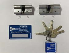 (2 Stück) Keso 2000 S Schließzylinder mit 5 Schlüsseln (inkl. Sicherungskarte)
