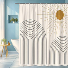 Stylish Black and Gold Rainbow Shower Curtain for Modern Bathrooms