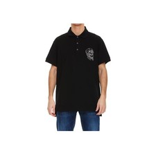 Alexander McQueen Ss22 Skull Embroidered Cotton Short Sleeve Polo Shirt