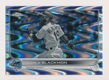 CHARLIE BLACKMON ⚾ 2022 Topps Chrome Black & White Raywave Refractor #37 Rockies