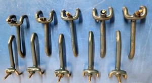 TEN (10) VINYL / RUBBER COATED PEGBOARD HOOKS - 3 INCHES LONG