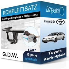 Für Toyota Auris Hybrid 13- G.D.W. Anhängerkupplung starr + 13polig E-Satz neu