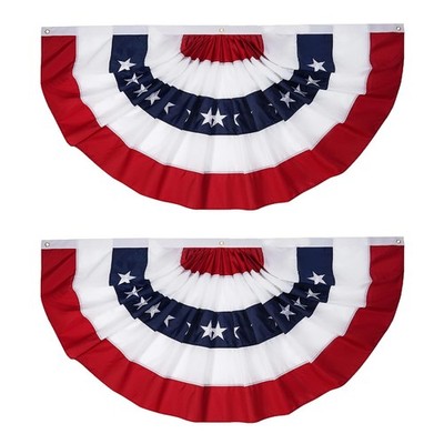 Frf Flag American Flag Bunting 2X4 Ft 2 Pcs Embroidered Patriotic Bunting Flags
