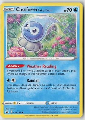 Castform Rainy Form 033/198 Common Chilling Reign Pokemon Near Mint