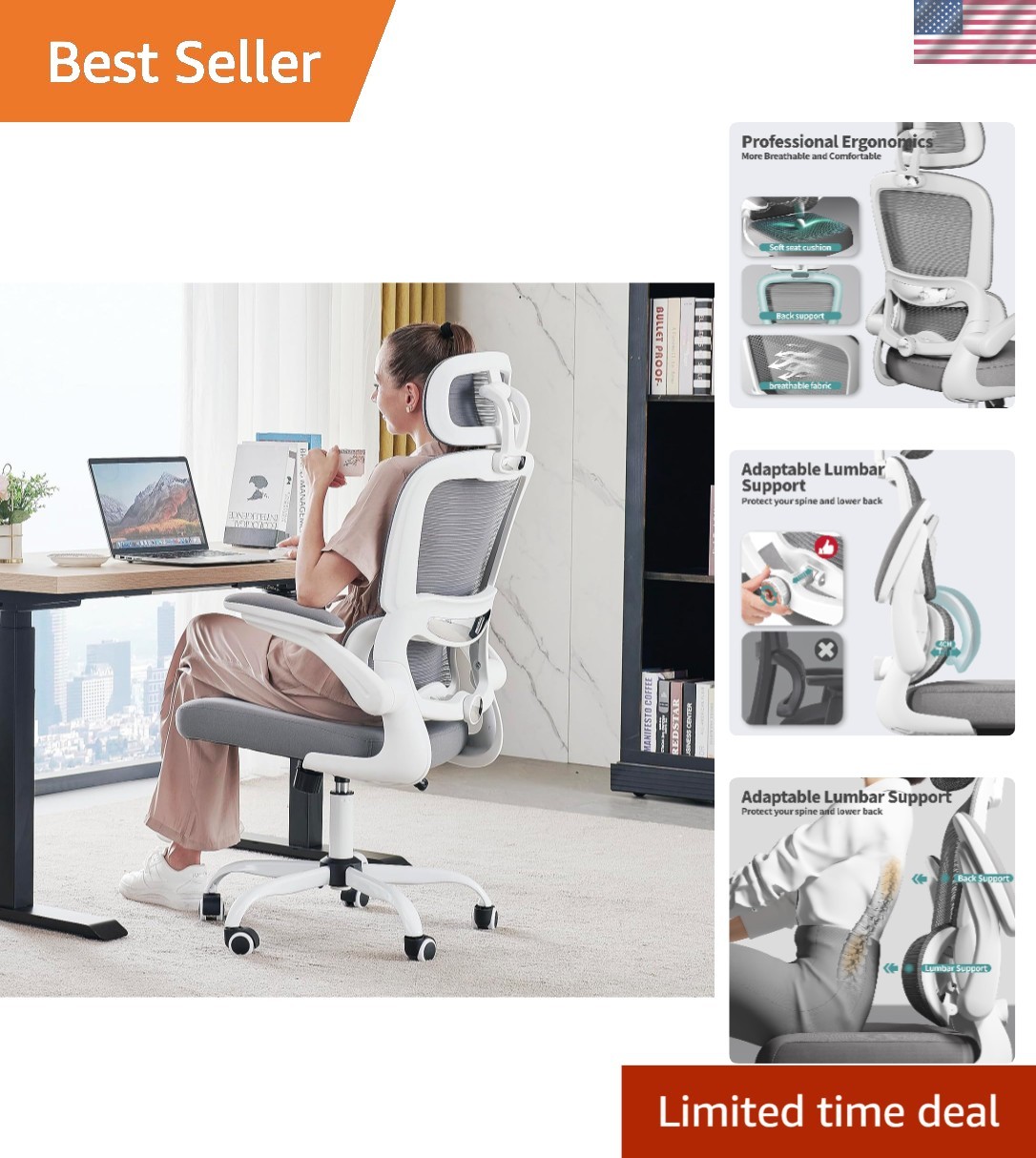 With High Back Support - 330 Lbs Max, Home & Office