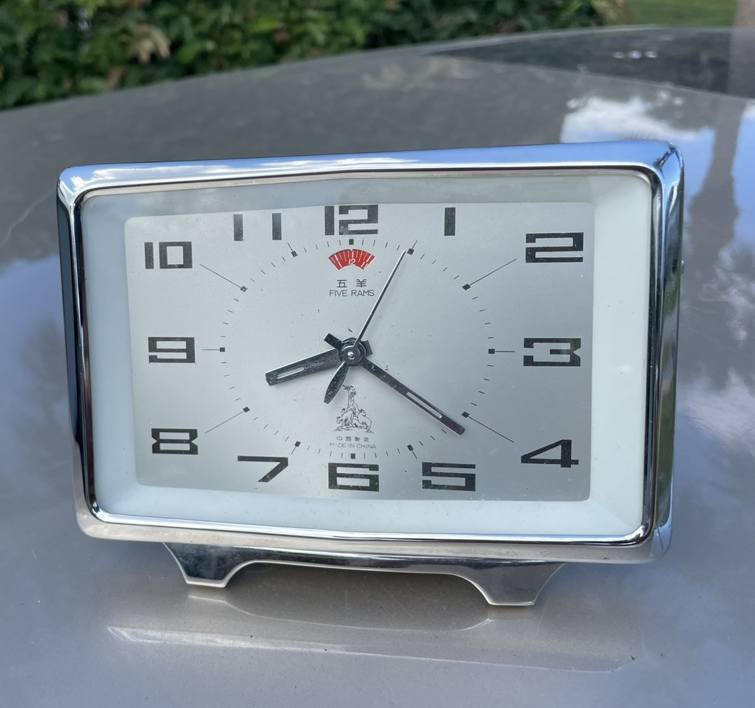 MECHANICAL ALARM CLOCK　昭和レトロ　激レア　当時物未使用品 Vintage Mechanical Alarm Clock Five Rams China Chrome Working | eBay