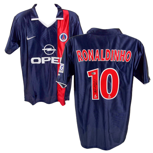 Ronaldinho Signed PSG Home Soccer Jersey #10 with Beckett COA