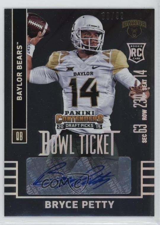 2015 Contenders Draft Picks Bowl Ticket 88/99 Bryce Petty Rookie Auto RC 0q3z
