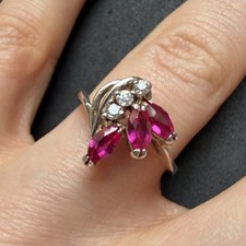 Vintage Ring Sterling Silber 925 Rubin RG 57/58