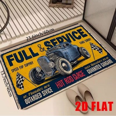 Vorleger Läufer Teppich ''Full & Service'', 40x60cm Polyester waschbar 30°C Garage