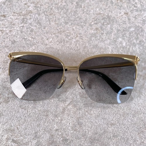 Cartier Sunglasses CT0124S-001 Panthere de Cartier Gold Frame 59-16-140 w/Box - Picture 6 of 21