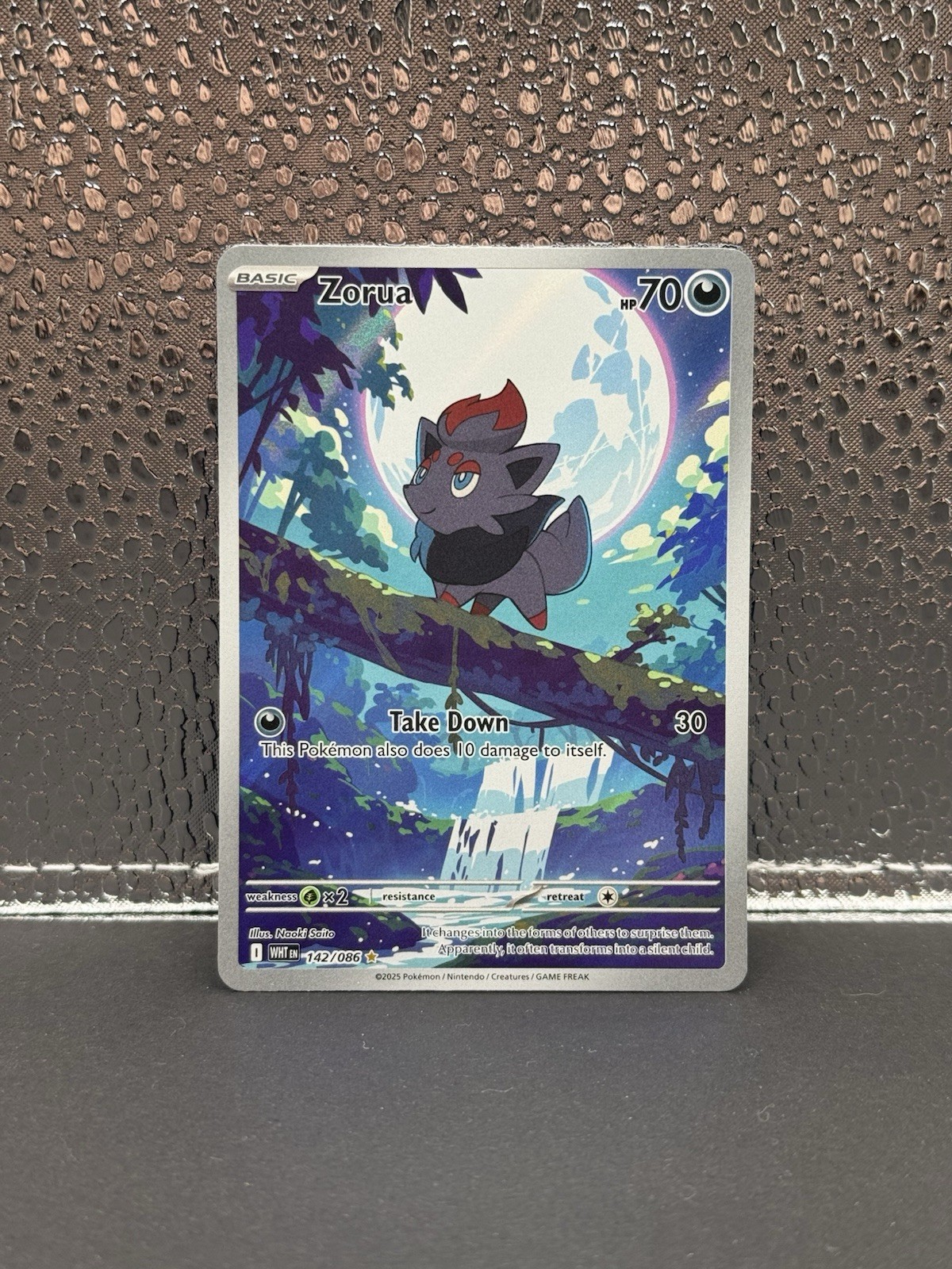 Zorua 142/086 Sv: White Flare Holo Illustration Rare IR NM Condition