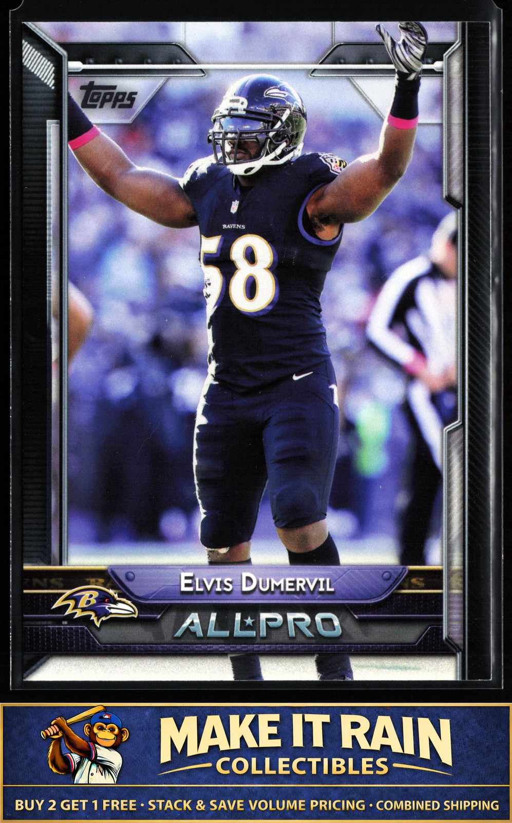 Elvis Dumervil 2015 Topps #271 Baltimore Ravens Football