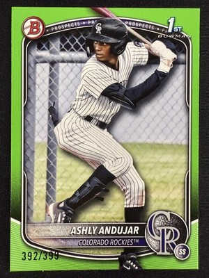 2025 Bowman #BP-20 Ashly Andujar Prospects Neon Green 1st Bowman /399
