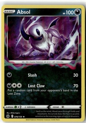 Absol 076/159 Holo Rare Crown Zenith Pokemon NM/M
