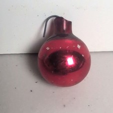 Antique VTG Miniature Mercury Glass Feather Tree Ornament Metallic Red