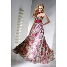 ALYCE PARIS ROSE PRINT PROM BALL GOWN 6724 BY ALYCE DESIGNS DISCONTINUED size 2