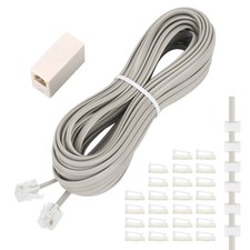 Uvital Phone Extension Cord 33 Ft, Telephone Cable with Standard RJ11 Grey